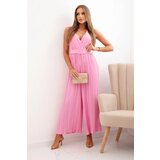 Kesi Włoski Pleated viscose jumpsuit light pink | shoptok.hr