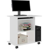  Stol za računalo bijeli 80 x 50 x 75 cm od konstruiranog drva | Eponuda.com