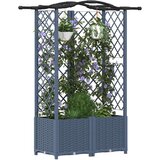  Povišeni krevet s mrežom i krovom Sivi 122 x 40 x 141 cm PP | shoptok.hr
