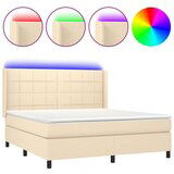  Krevet box spring s madracem LED krem 160x200 cm od tkanine | shoptok.hr