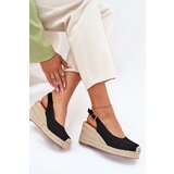 Boto Wedge Sandals For Women With Braiding Black Tulliata | shoptok.hr