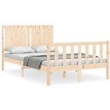 The Living Store Posteljni okvir z vzglavjem 120x200 cm trden les - Posteljni Okvir, (21525486) | Shoptok.si