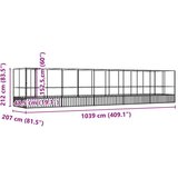 vidaXL Voliera s podaljškom srebrna 1039x207x212 cm jeklo | Shoptok.si