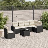 vidaXL 7-dijelni set vrtnih sofa od poliratana s jastucima crni | shoptok.hr