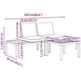  3-dijelni set vrtnih sofa s jastucima crni aluminijski | shoptok.hr