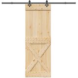  Klizna vrata NARVIK Prirodna i crna 80 x 210 cm (213,5 cm) | shoptok.hr