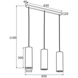  Argon 1486 - Luster na sajli LINEA 3xE27/15W/230V mesing/crna | Eponuda.com
