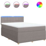 vidaXL Box spring postelja z vzmetnico taupe 140x190 cm blago | Shoptok.si