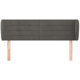  Vzglavje z ušesi temno sivo 147x23x78/88 cm žamet, (20793768) | Shoptok.si