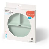 BabyOno Silikonski okrugli tanjur s odjeljcima i vakuumom 6 m+, mint | shoptok.hr