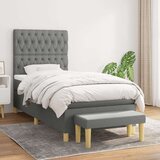  S oprugama i madracem tamnosivi 100 x 200 cm od tkanine | shoptok.hr