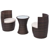  3-dijelni bistro set od poliratana s jastucima smeđi | shoptok.hr