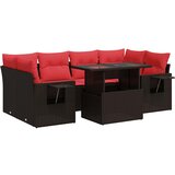  7-dijelni set vrtnih sofa poliratan i bagrem s jastucima | shoptok.hr