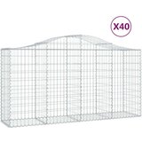  Lučne gabionske košare 40kom 200x50x100/120cm pocinčano željezo | shoptok.hr