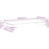  Stalak za monitor bijeli 80x35x8 cm kaljeno staklo i metal | shoptok.hr
