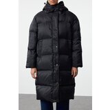 Trendyol Black Oversize Goose Down Water Repellent Long Puffer Jacket Cene