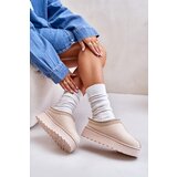 Boto Women's snow boots on a platform insulated with fur light beige Remenia | Eponuda.ba