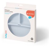 BabyOno Silikonski okrugli tanjur s odjeljcima i vakuumom 6 m+, plava | Eponuda.com