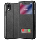 Cadorabo Ohišje, združljivo z Apple iPhone XR v črni komet - Zaščitni ovitek z magnetnim zapiranjem, stoječo funkcijo in 2 okencema za gledanje, (20551306) Cene