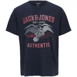 Jack & Jones Plus Majica 'FONNE' morsko plava / siva / svijetlosiva / lubenica roza