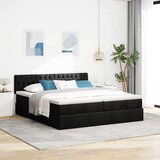 vidaXL Otomanski okvir kreveta s madracima crni 200x200cm od tkanine | shoptok.hr