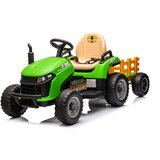 Traktor na akumulator s prikolicom BBH-030 - zeleni | Shoptok.si