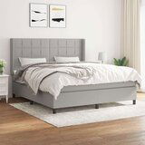  Box spring postelja z vzmetnico svetlo siva 160x200 cm žamet, (20846776) Cene