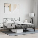  Metalni okvir za krevet s uzglavljem crni 140x200 cm | shoptok.hr