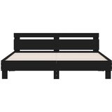  Okvir kreveta s uzglavljem i LED svjetlima crni 200 x 200 cm | shoptok.hr