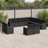 vidaXL 13-dijelni set vrtnih sofa s jastucima poliratan crni | shoptok.hr