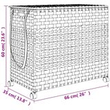  Košara za rublje s kotačima bijela 66x35x60 cm od ratana | shoptok.hr