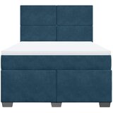 Krevet s oprugama i madracem plavi 140x190 cm baršunasti | Eponuda.com