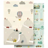 Edukativna podloga za igru za bebe, 180 x 120 cm, motiv: automobili i vozovi, model RBY-2202-2