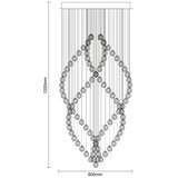  LED kristalna stropna svetiljka NAURU LED/30W/230V prečnik 60 cm sjajni hrom + daljinski upravljač | Eponuda.com