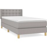  Box spring postelja z vzmetnico svetlo siva 90x200 cm blago, (20726811) | Shoptok.si
