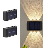  Solarna LED zidna lampa IP65 za ogradu i fasadu Sa 6 svetiljko (gore - dole) Cene