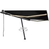 vidaXL avtomatska tenda led + senzor 400x350 cm antracitna | Shoptok.si