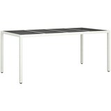 vidaXL Vrtna Jedilna Miza Bela 190x90x75 cm Poli Ratan | Shoptok.si
