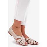 Maciejka Leather Ballet Flats With Open Toes | Shoptok.si