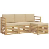 vidaXL Zunanja garnitura za sedenje 4 pcs Bela in bež Poliester, (5000280255) | Shoptok.si