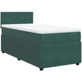 vidaXL Box spring postelja z vzmetnico temno zelena 90x200 cm žamet, (21321633) | Shoptok.si
