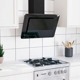  Zidna napa 60 cm od nehrđajućeg čelika i kaljenog stakla crna | shoptok.hr