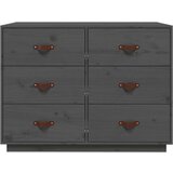  Komoda siva 100 x 40 x 75 cm od masivne borovine | shoptok.hr