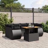 vidaXL 7-dijelni set vrtnih sofa od poliratana s jastucima crni | shoptok.hr