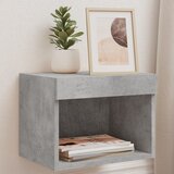 The Living Store Noćni ormarić s LED svjetlima zidni siva boja betona Cijene