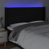  LED uzglavlje crno 163 x 16 x 118/128 cm od tkanine | shoptok.hr