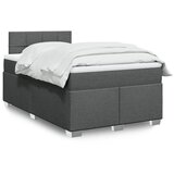 vidaXL Box spring postelja z vzmetnico temno siva 120x200 cm blago Cene