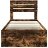  Okvir za krevet s uzglavljem Dimljeni hrast 75 x 190 cm | shoptok.hr