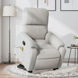The Living Store Masažni naslanjač s funkcijo vstajanja svetlo siva mikrovlakna - Masažni Naslanjač S Funkcijo Vstajanja, (21572584) | Shoptok.si