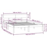  Za krevet od masivne borovine crni 140 x 200 cm | shoptok.hr